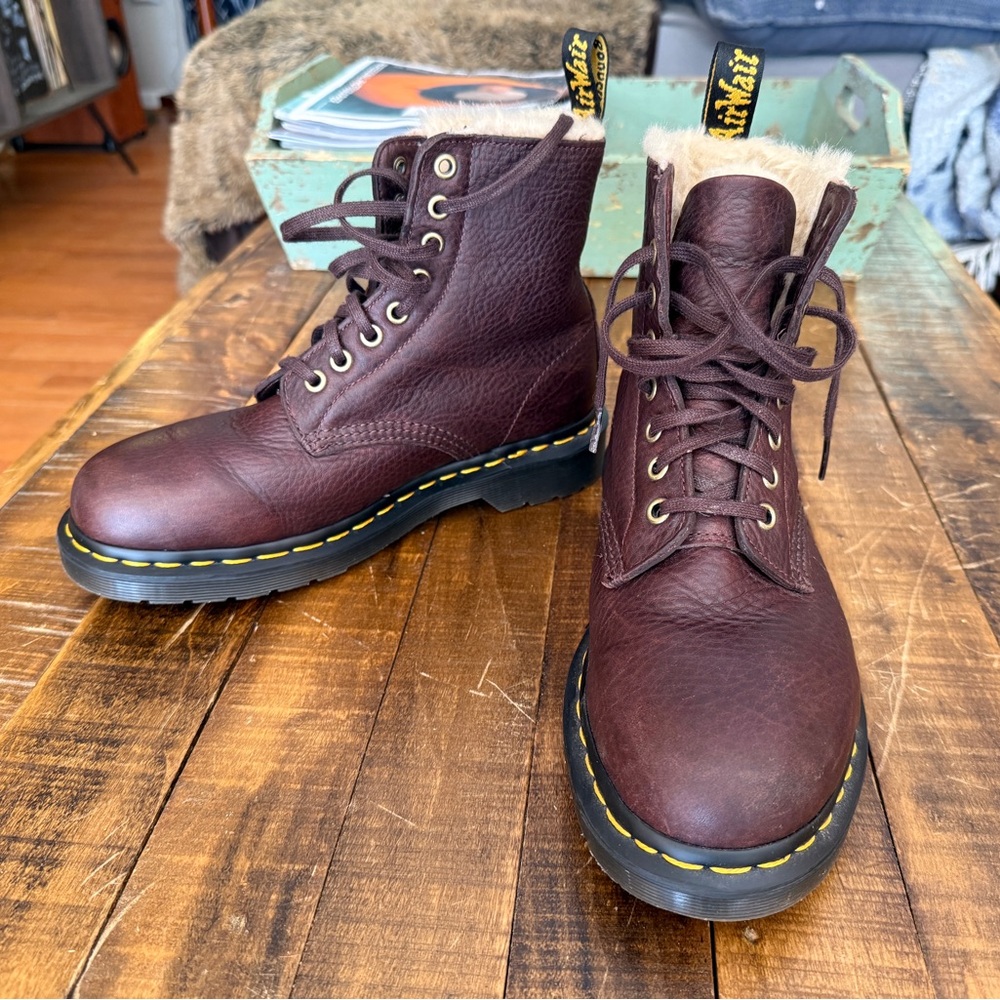 Dr. Martens 1460 Dark Brown Fur-lined Boots